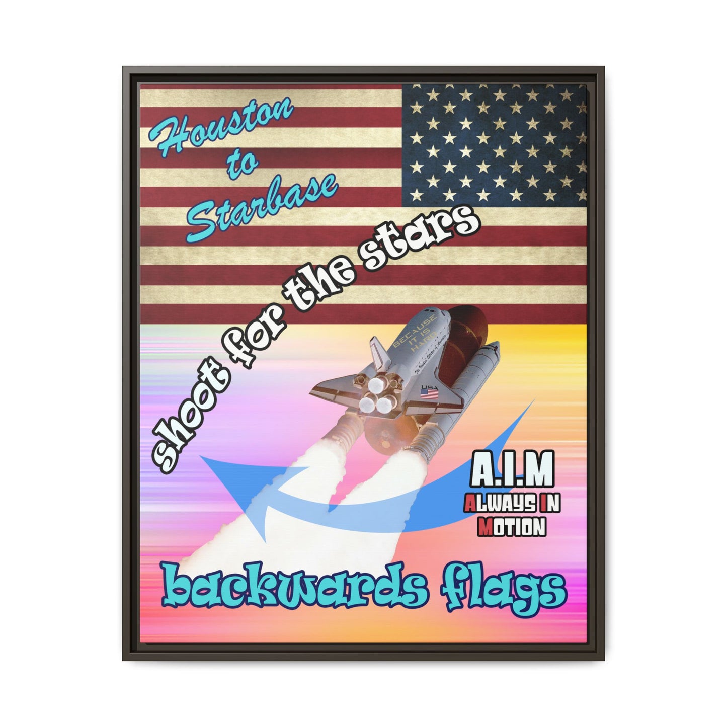 shoot for the stars - framed canvas art (color blur)