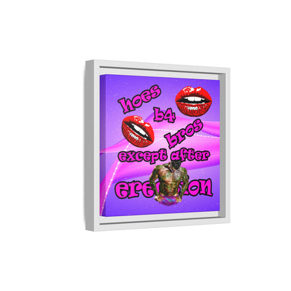 hoes b4 bros - framed canvas art (purple-pink wave)