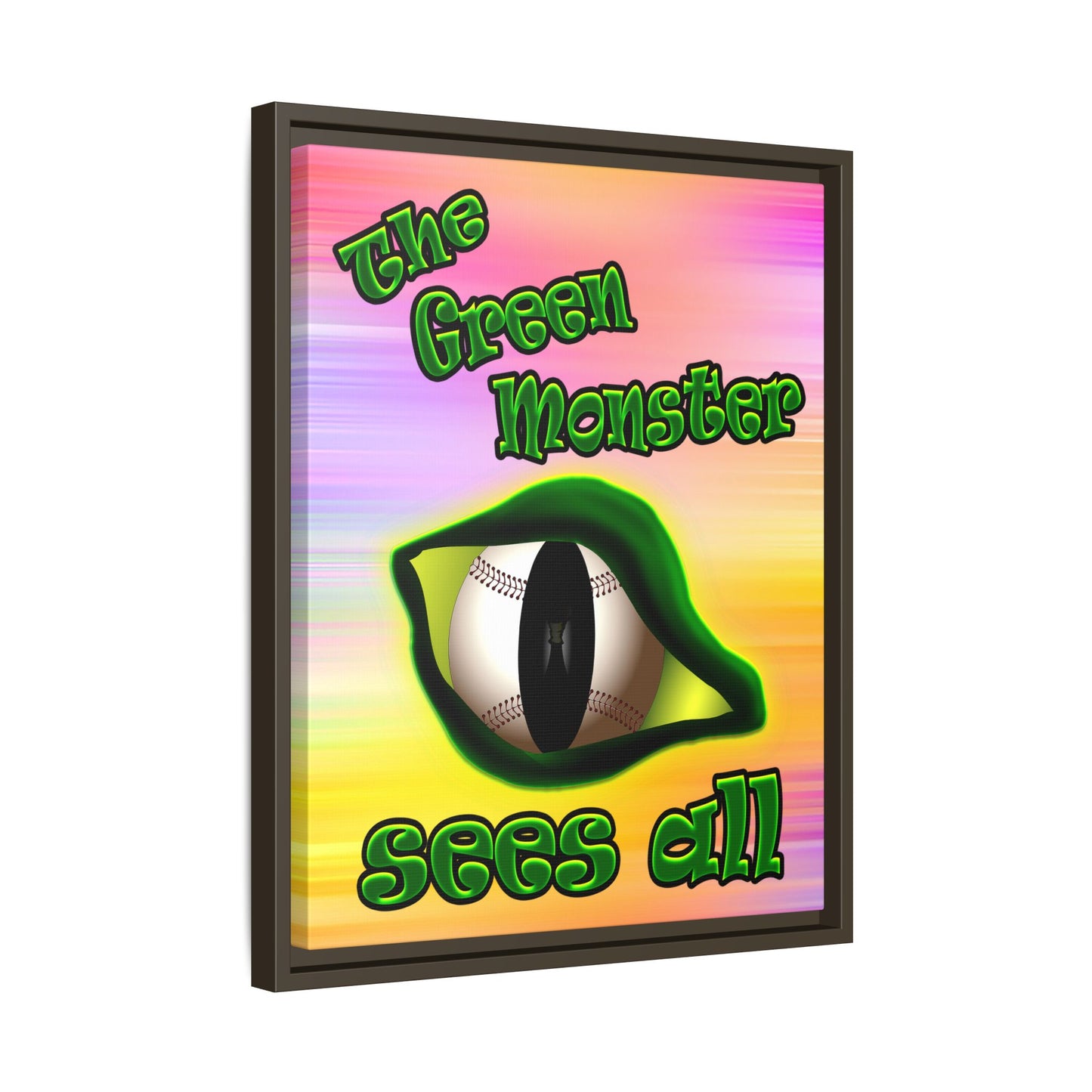 green monster - framed canvas art (color blur)