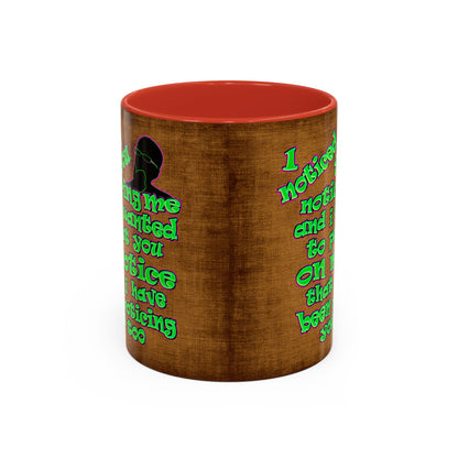 noticed you noticing - Accent Mug (brown papyrus)