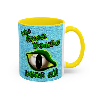 green monster - Accent Mug (faded blue)