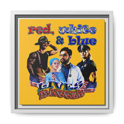 rw&b lives matter - framed canvas art (yellow)