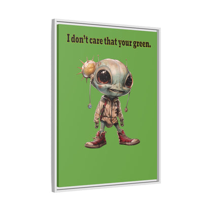 I don't care that your green - framed canvas art (green)