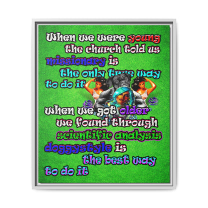 doggystyle - framed canvas art (green turf)