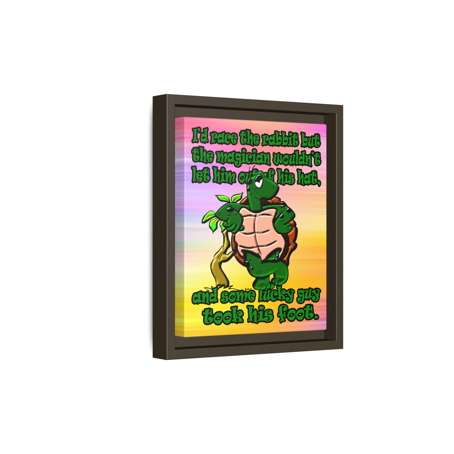 turtle race - framed canvas art (color blur)
