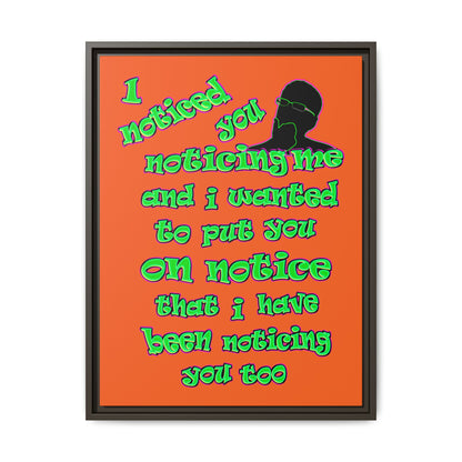 noticed you noticing - framed canvas art (orange)