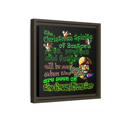 christmas spirits of boston - framed canvas art (black)