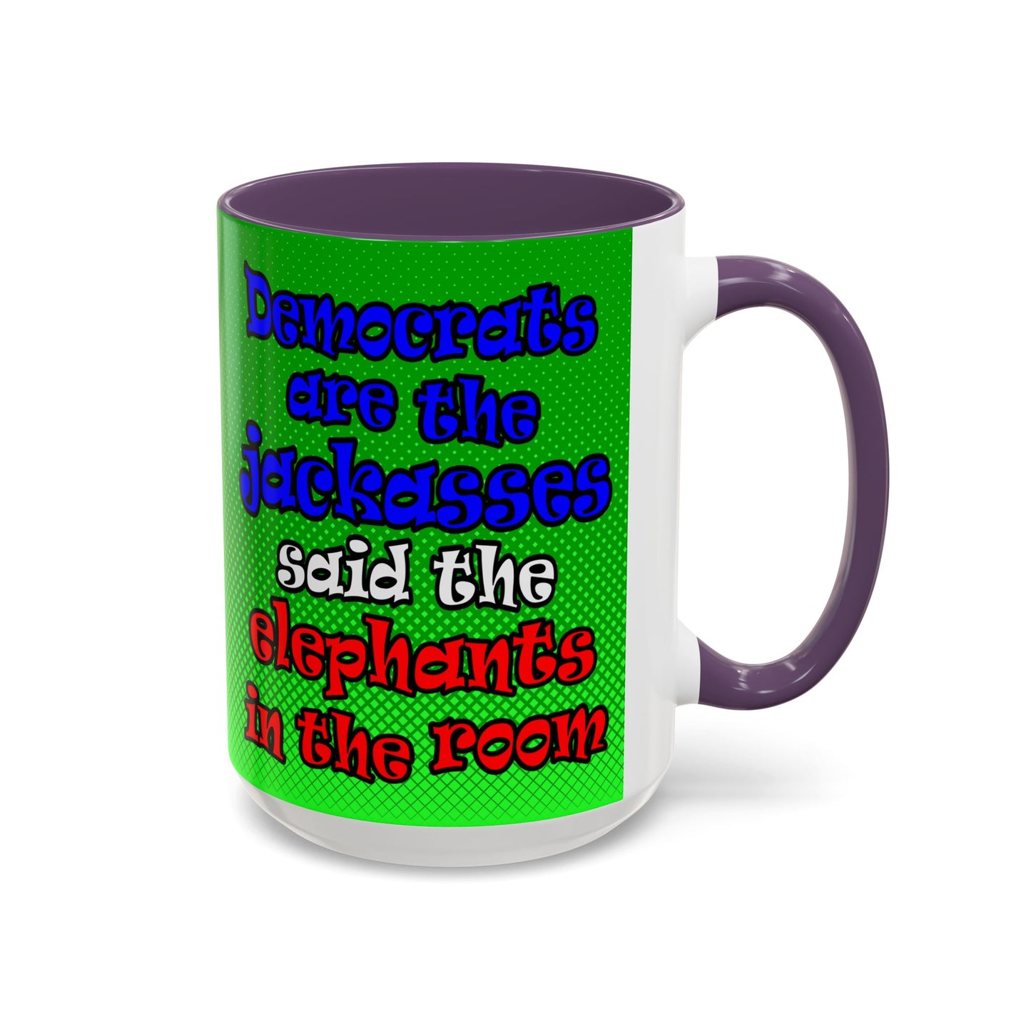 donkeys and elephants - Accent Mug (logo green)