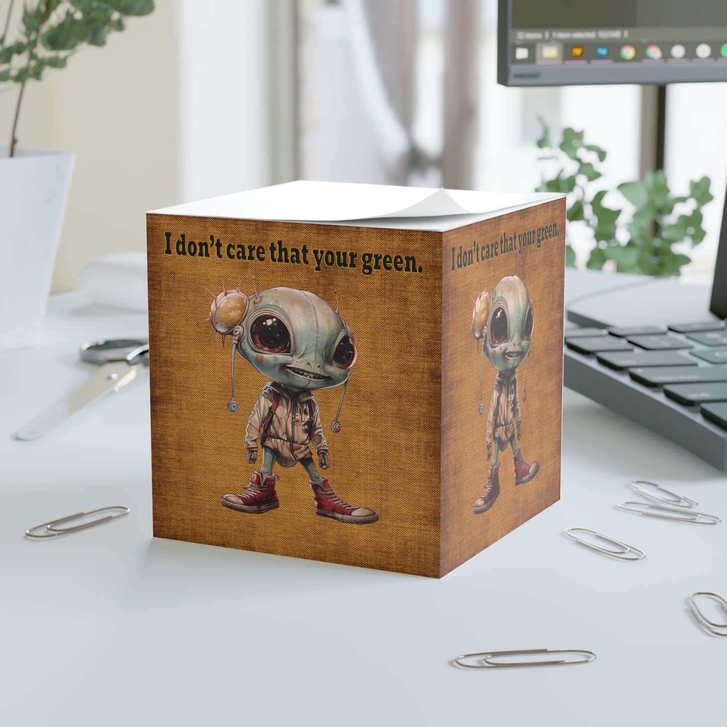 I don't care that your green - note cube (brown papyrus)