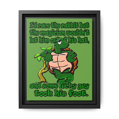 turtle race - framed canvas art (green)