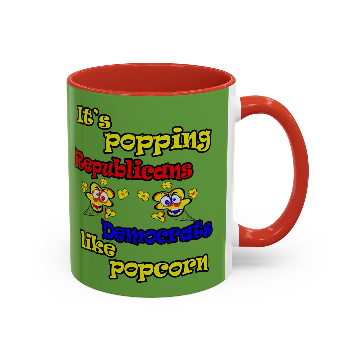 popping like popcorn - Accent Mug (green)