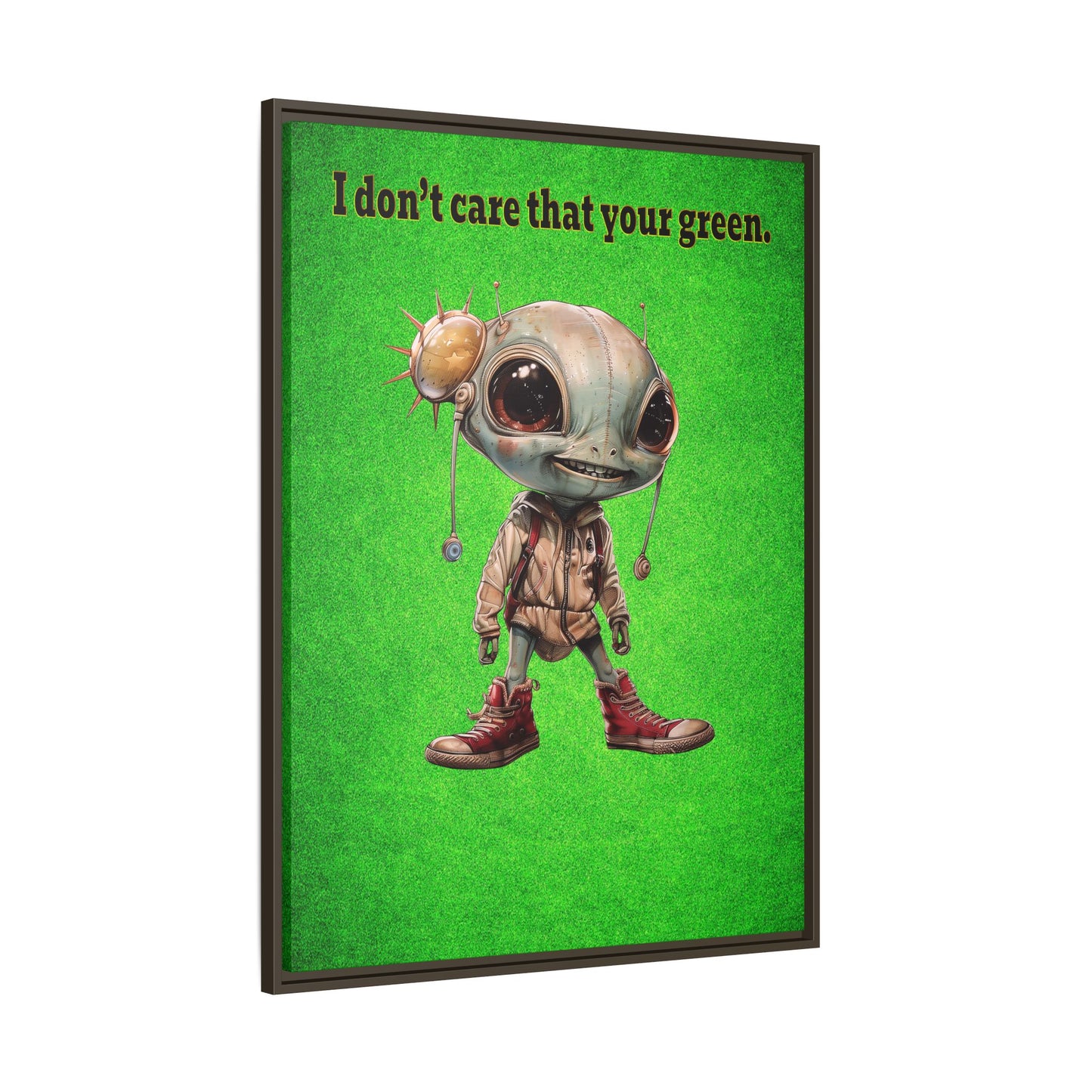 I don't care that your green - framed canvas art (green turf)