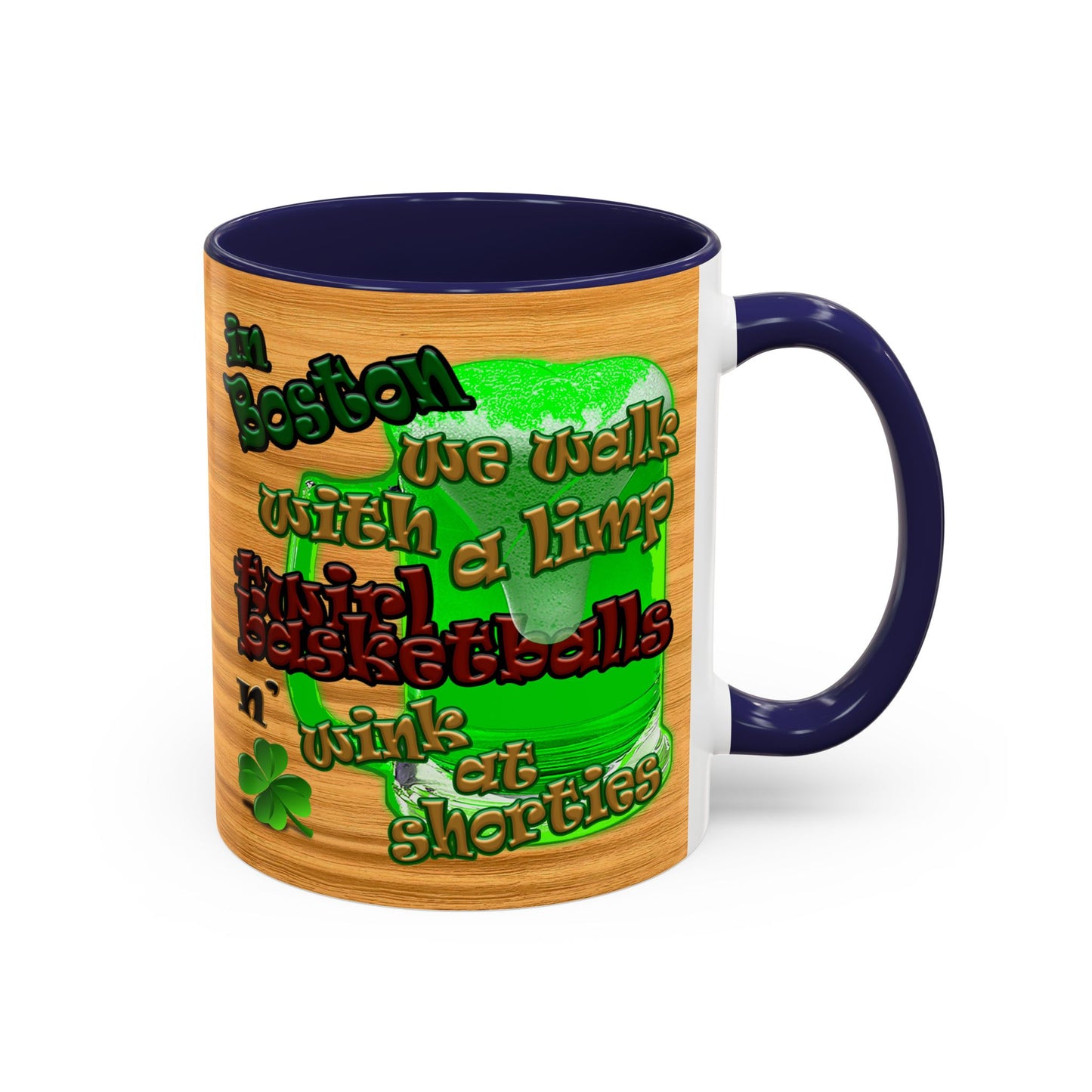 celtics logo - Accent Mug (butterscotch wood finish)