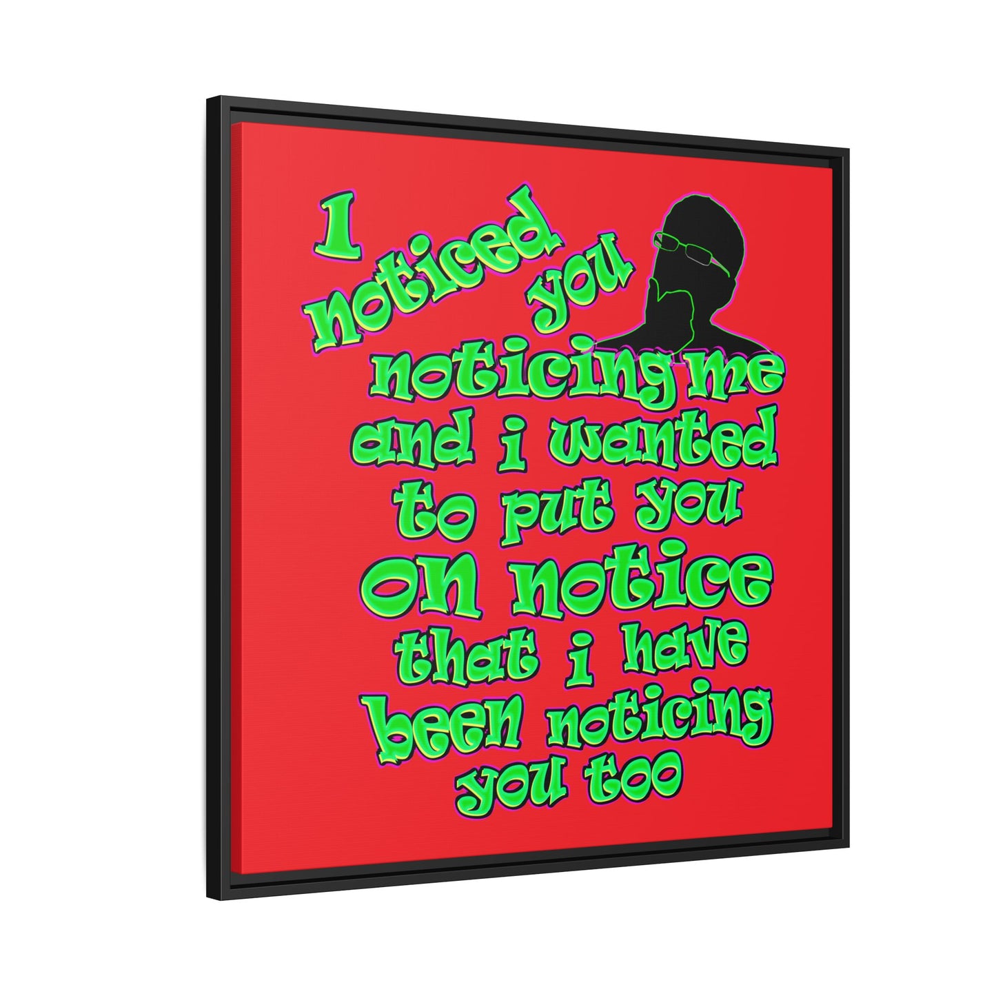 noticed you noticing - framed canvas art (red)