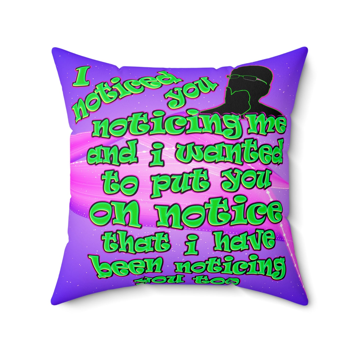 noticed you noticing - Faux Suede Square Pillow - (purple-pink wave)