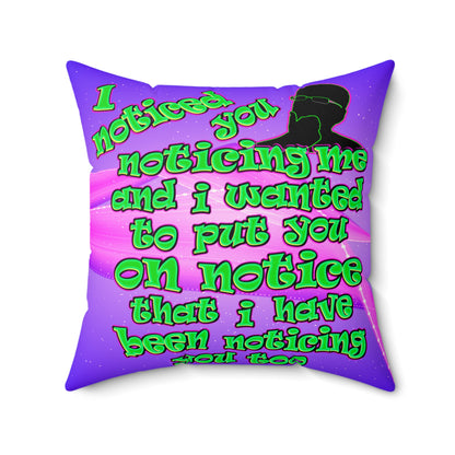 noticed you noticing - Faux Suede Square Pillow - (purple-pink wave)
