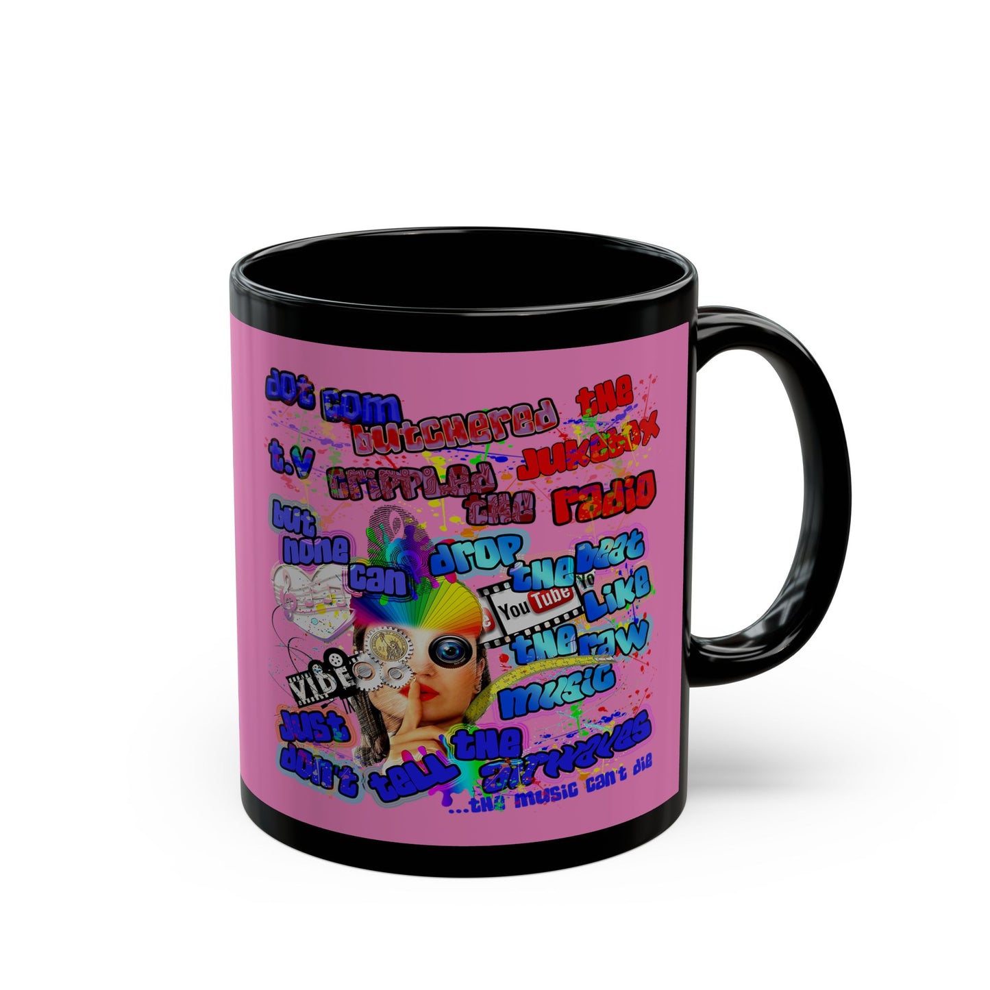drop the beat - Black Mug (light pink)