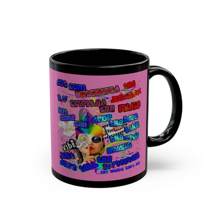 drop the beat - Black Mug (light pink)
