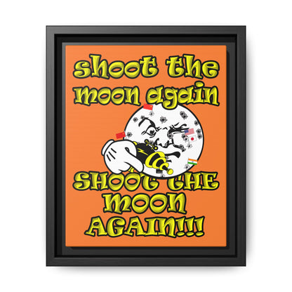 shoot the moon again - framed canvas art (crusta)