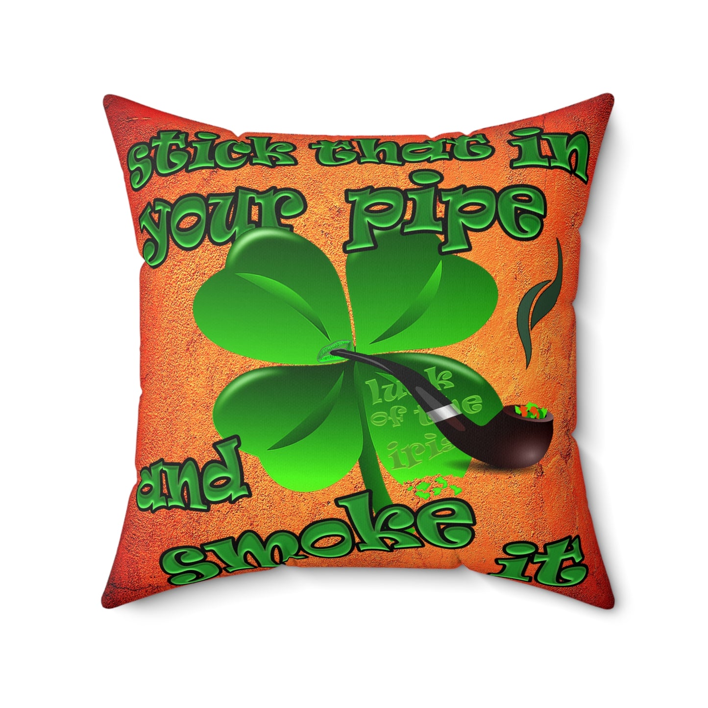 celtics logo - Spun Polyester Square Pillow - (burnt orange)