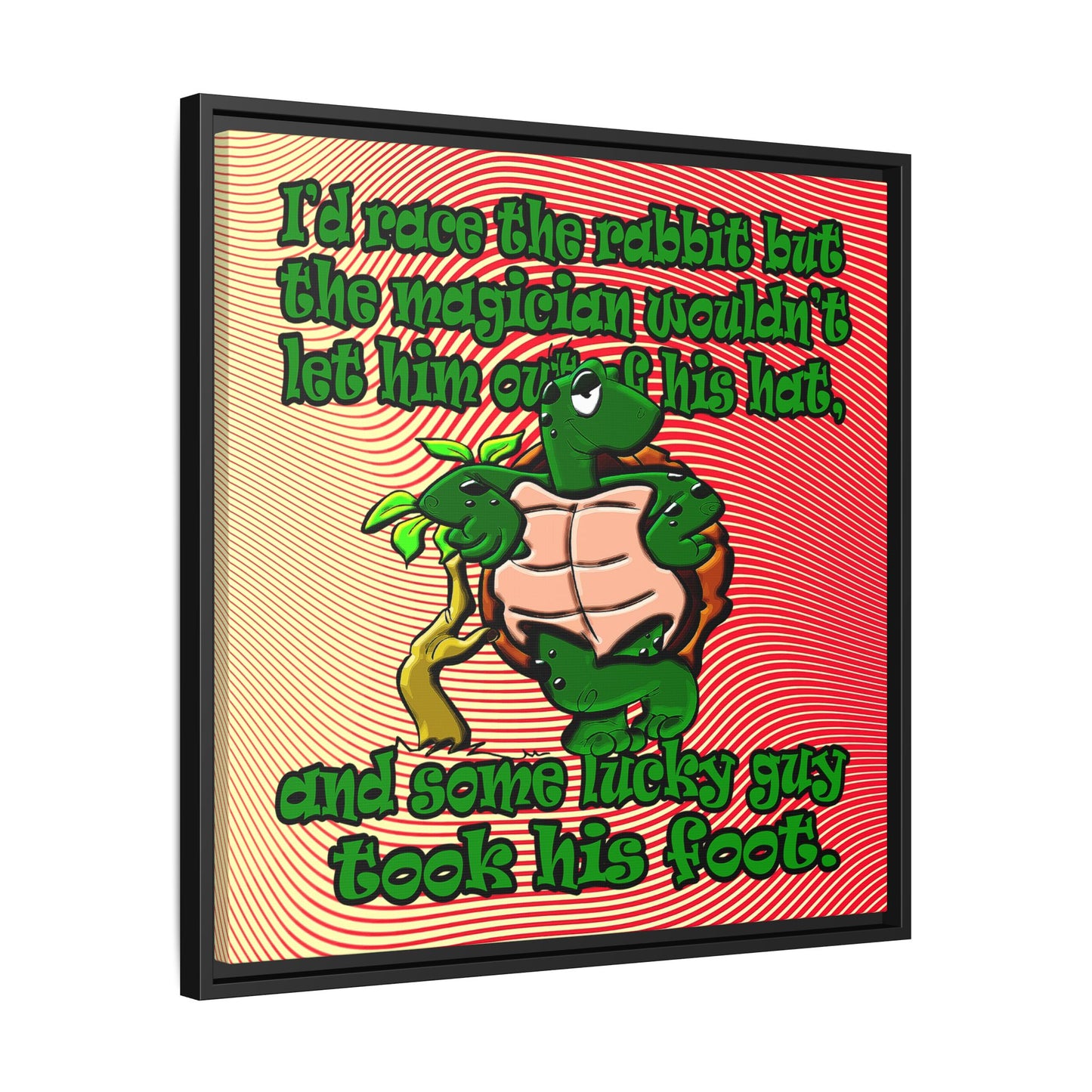 turtle race - framed canvas art (yellow-orange wave)
