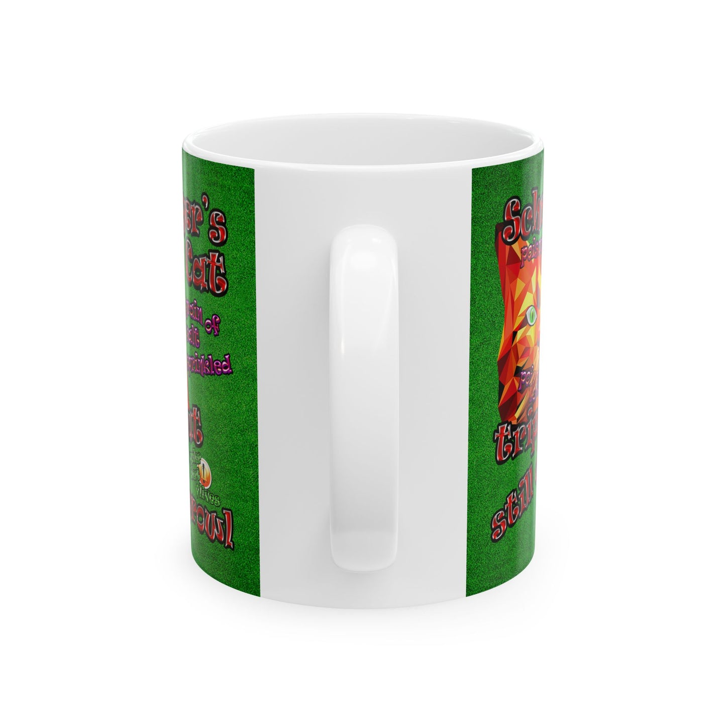 schrodinger's cat - White Mug (green turf)