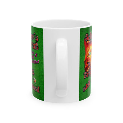 schrodinger's cat - White Mug (green turf)