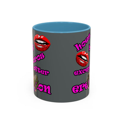hoes b4 bros - Accent Mug (dark grey)