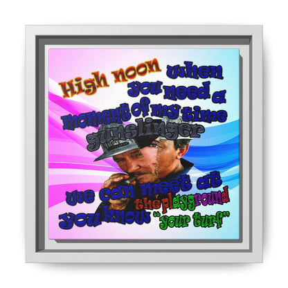 high noon - framed canvas art (light blue-pink wave)