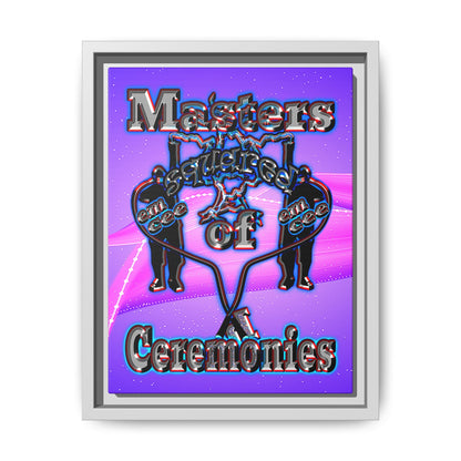 em cee squared - framed canvas art (purple-pink wave)
