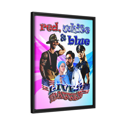 rw&b lives matter - framed canvas art (light blue-pink wave)
