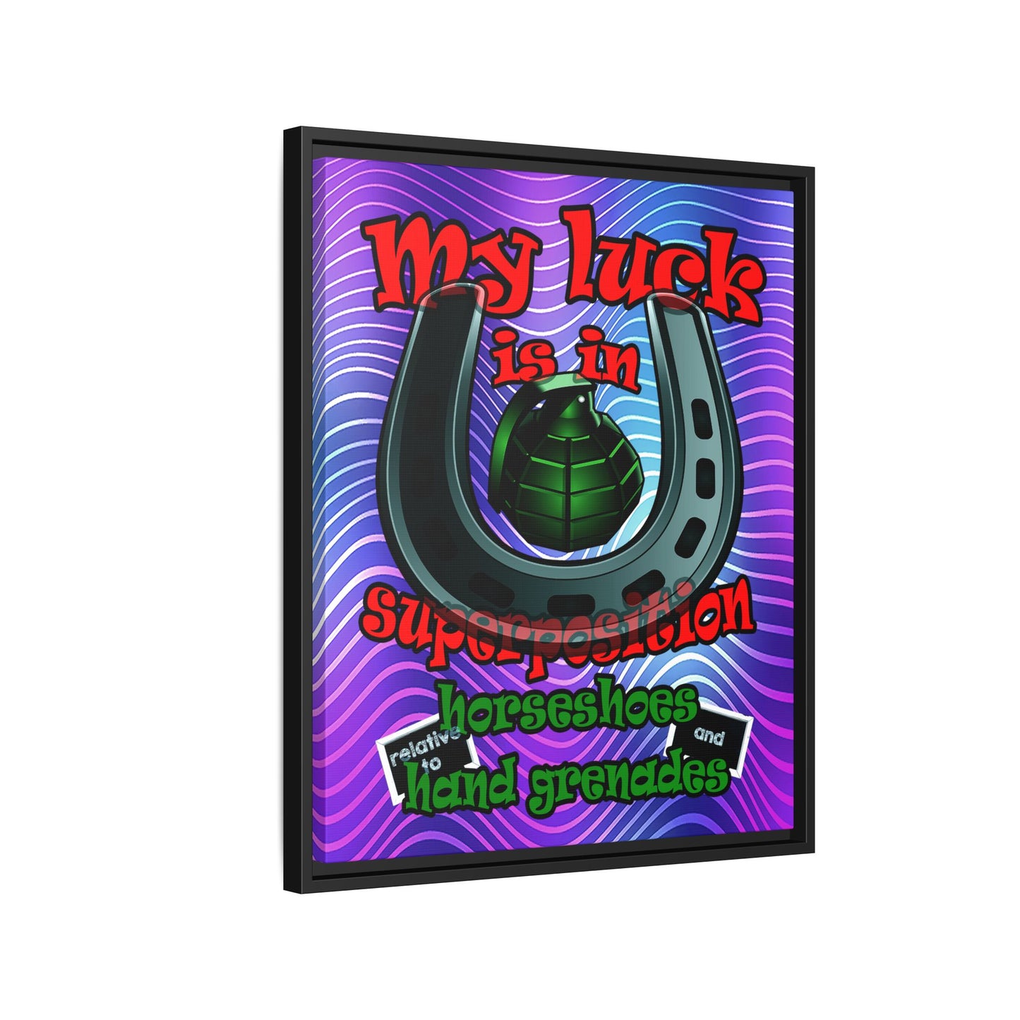 my luck - framed canvas art (purple wave)