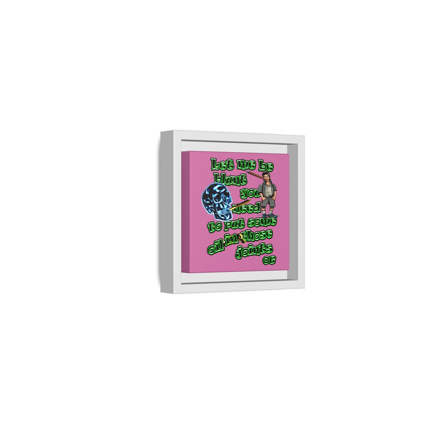 og - framed canvas art (light pink)