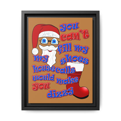 santa's shoes - framed canvas art (light brown)