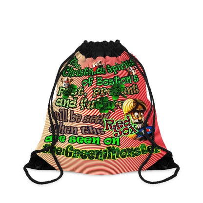 christmas spirits of boston - Drawstring Bag (yellow-orange wave)