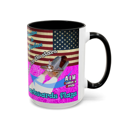 shoot for the stars - Accent Mug (pink swirl)