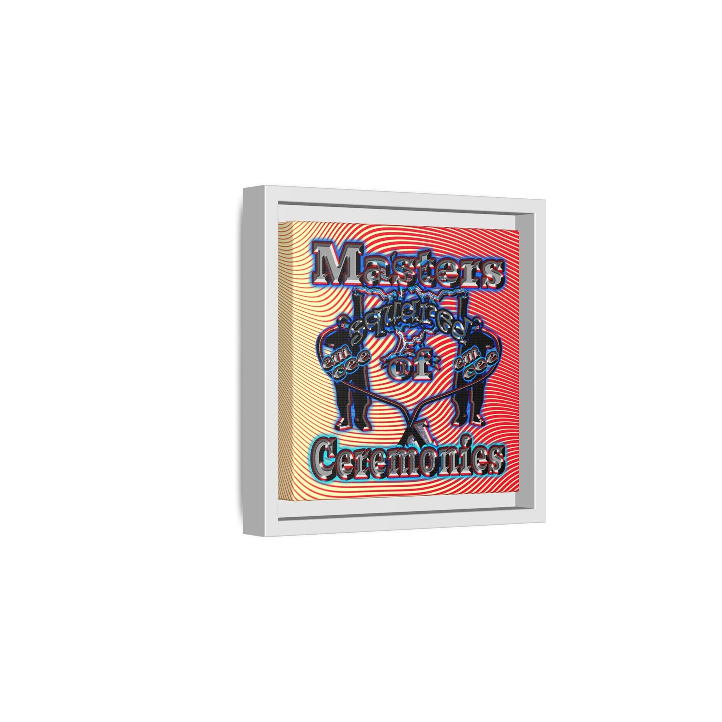 em cee squared - framed canvas art (yellow-orange wave)