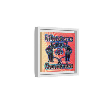 em cee squared - framed canvas art (yellow-orange wave)