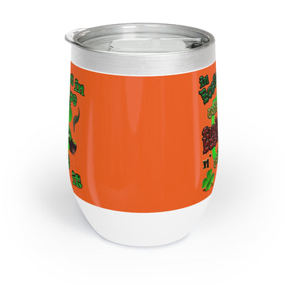 celtics logo - Chill Wine Tumbler (orange)