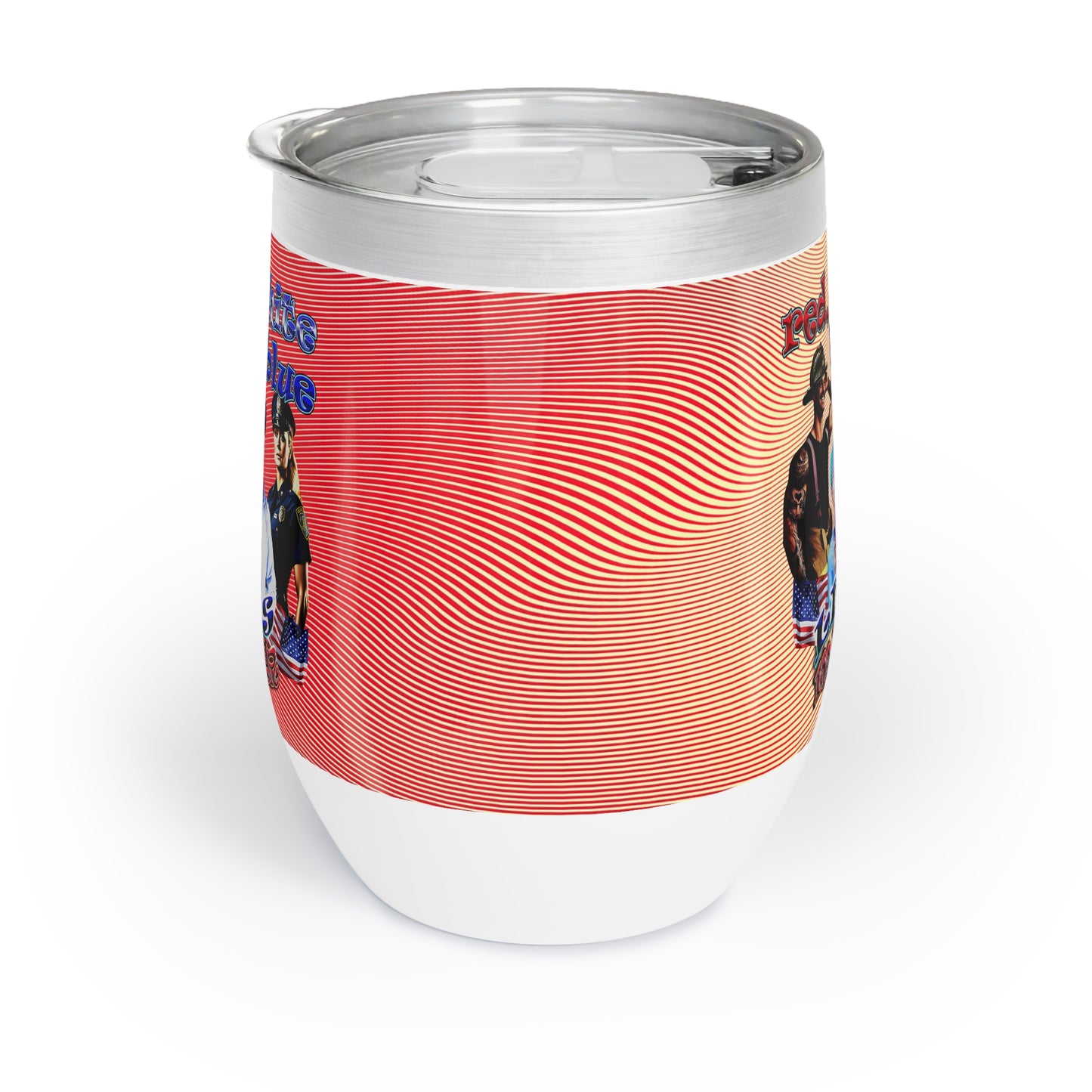 rw&b lives matter - Chill Wine Tumbler (yellow-orange wave)