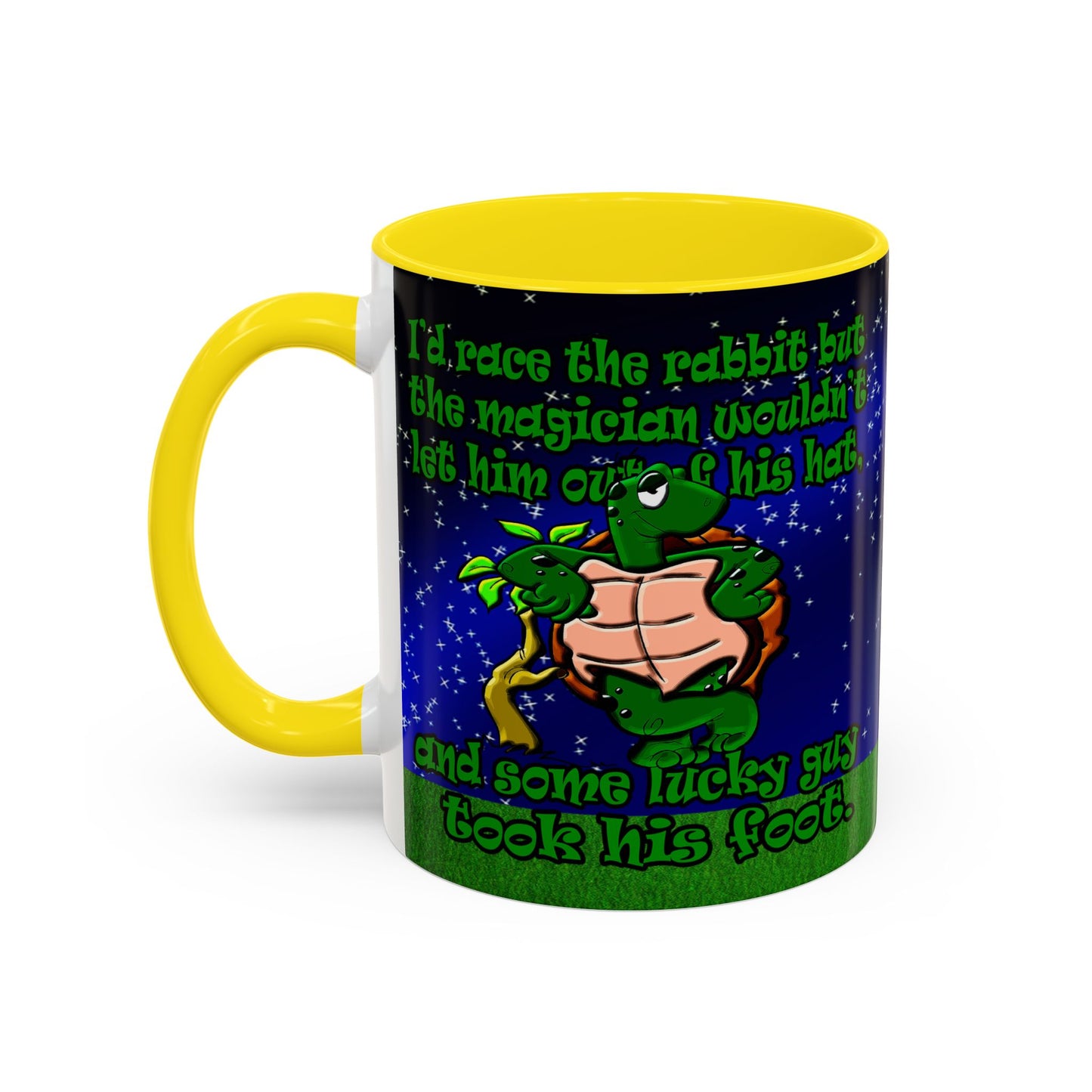 turtle race - Accent Mug ('snoops' background)