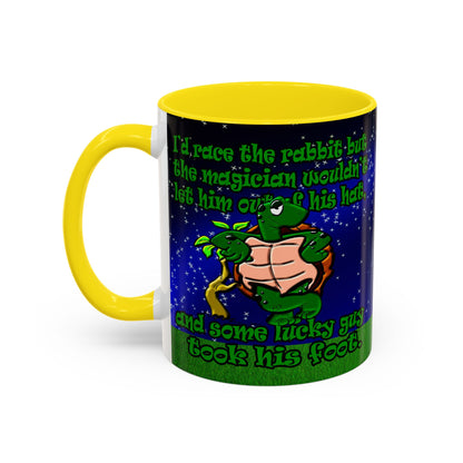 turtle race - Accent Mug ('snoops' background)