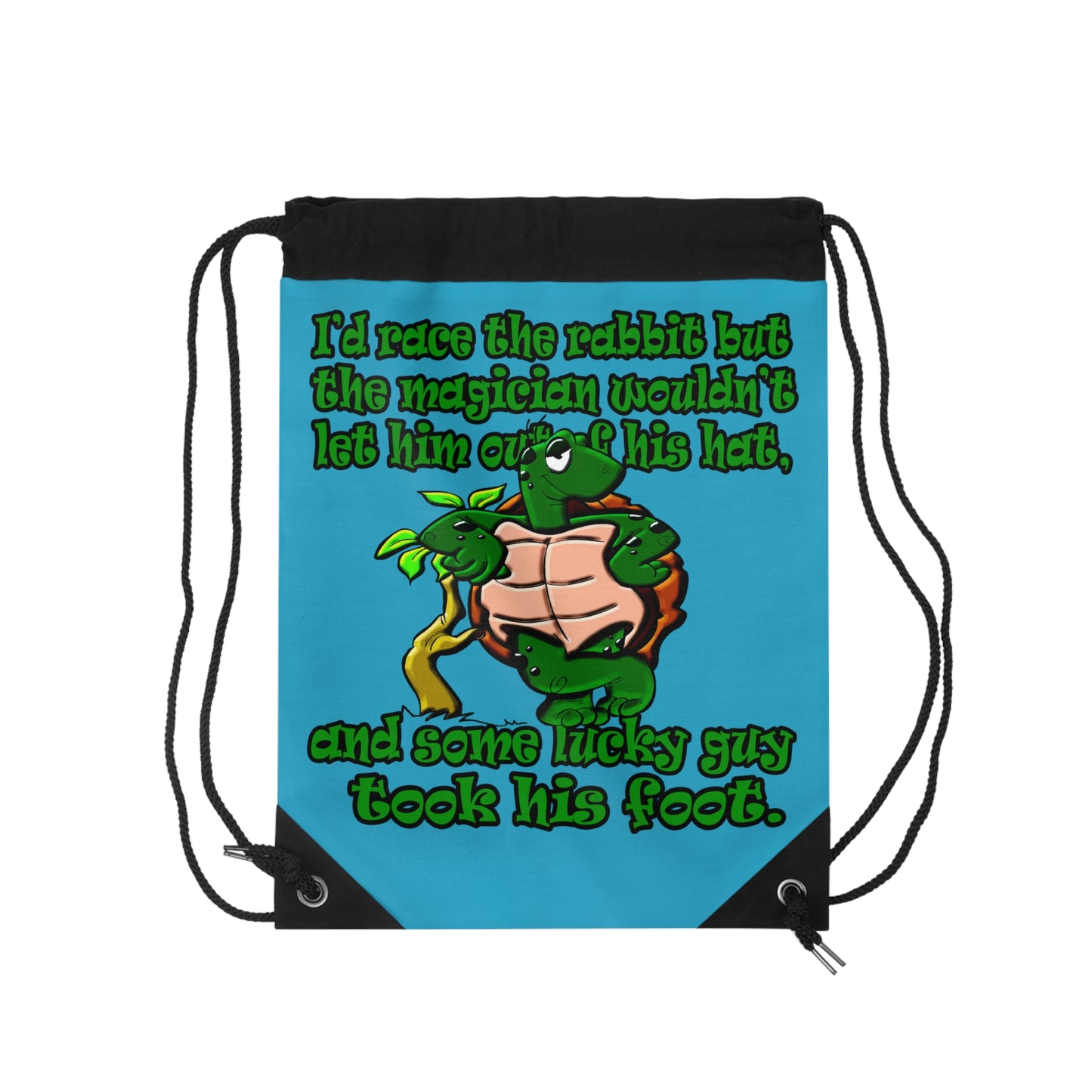 turtle race - Drawstring Bag (turquoise)