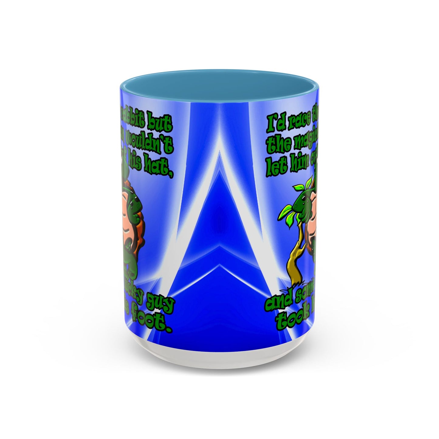 turtle race - Accent Mug (blue-white wave)