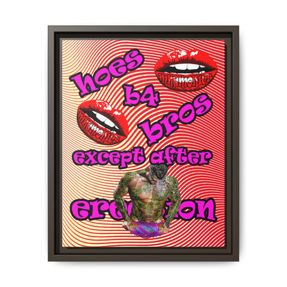hoes b4 bros - framed canvas art (yellow-orange wave)