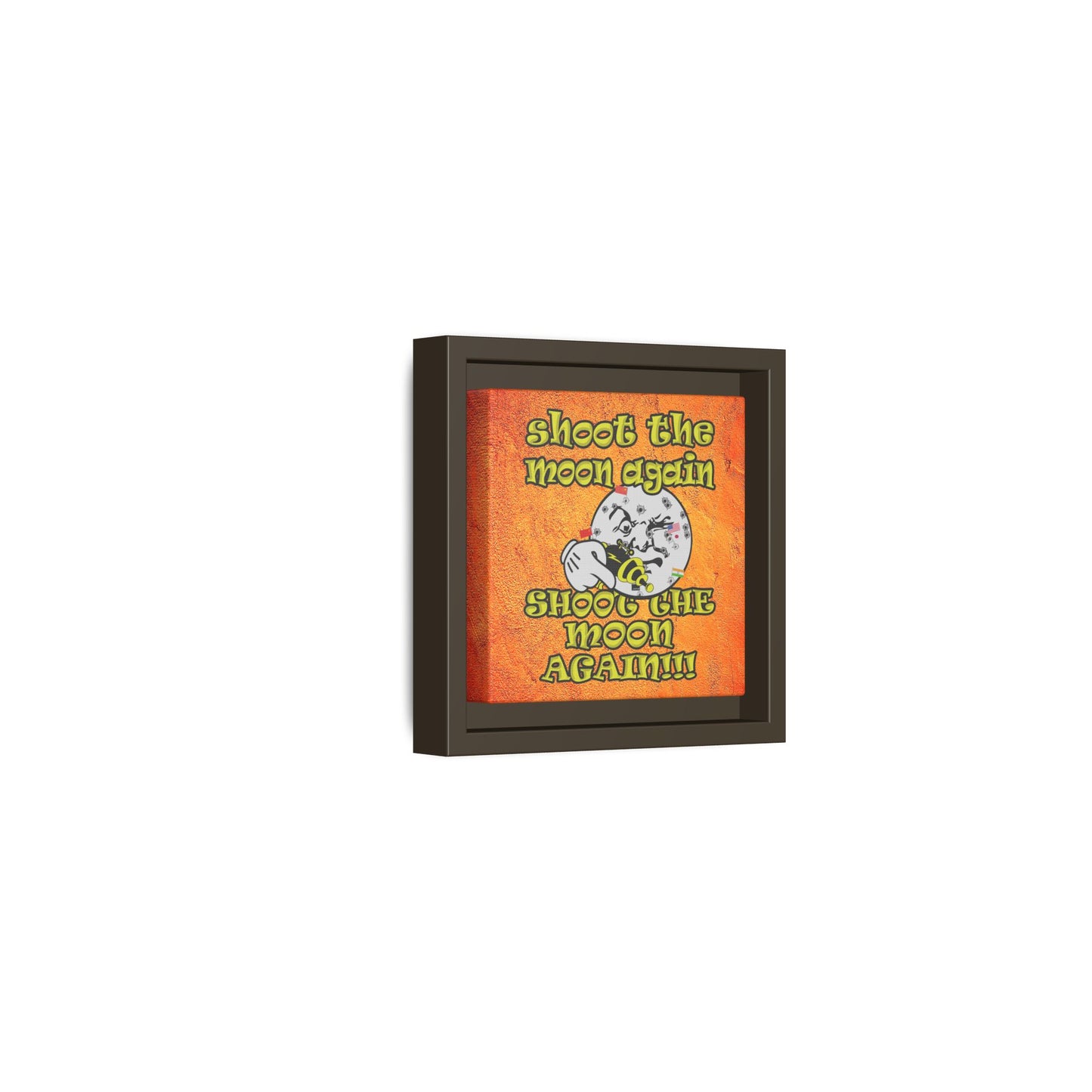 shoot the moon again - framed canvas art (burnt orange)