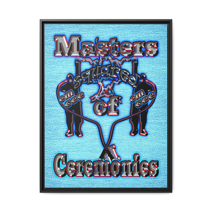 em cee squared - framed canvas art (faded blue)