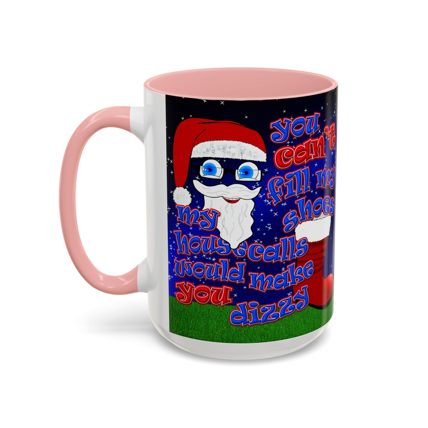 santa's shoes - Accent Mug ('snoops' background)
