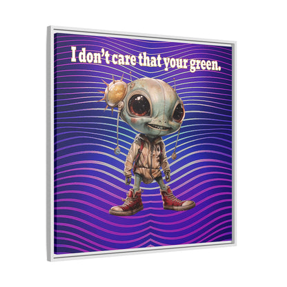 I don't care that your green - framed canvas art (purple wave)