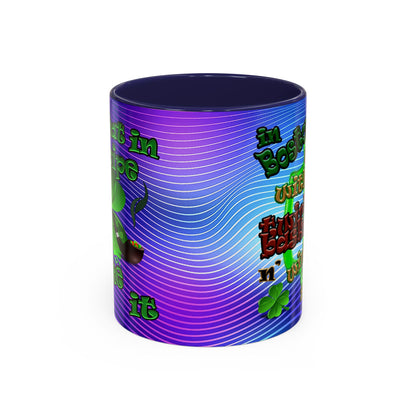celtics logo - Accent Mug (purple wave)